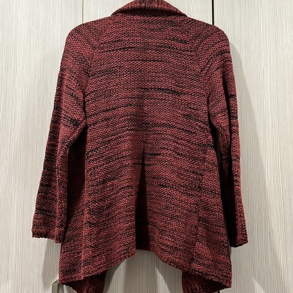 Nic + Zoe | Marled Knit Open Front Cardigan | Rust + Black | Size Large - Picture 5 of 10